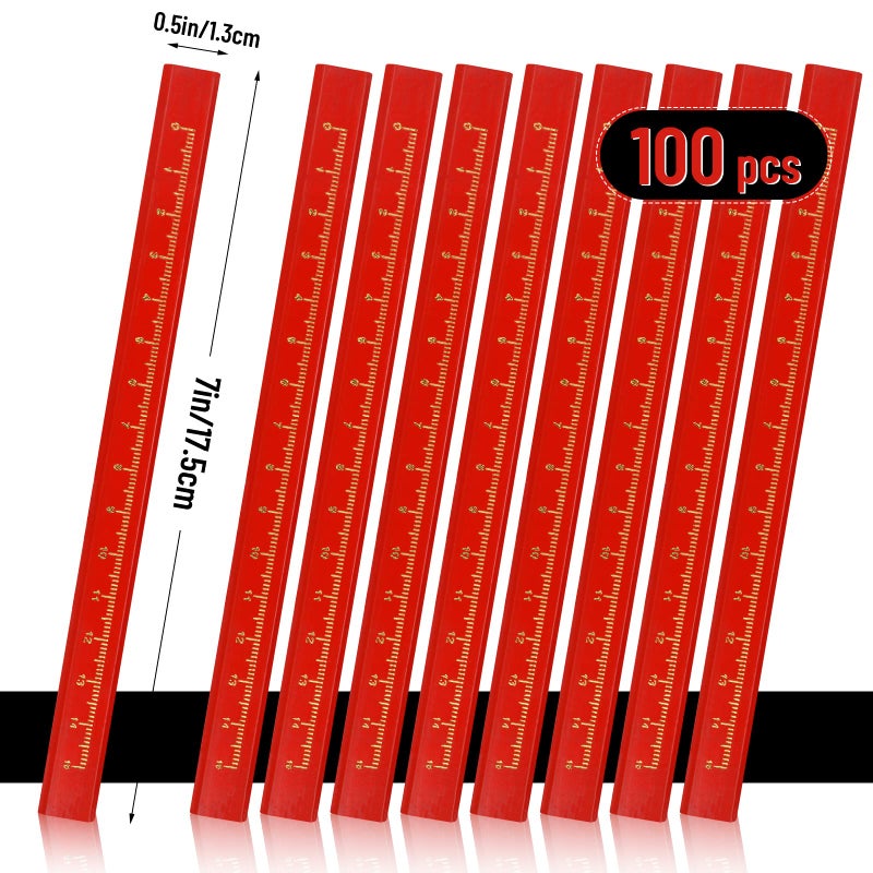 WYOMER 100 Pcs Carpenter Pencils, Octagonal Hard Black Carpenter Pencils, Construction Plan Pencils for Woodworking Marking - Image 2